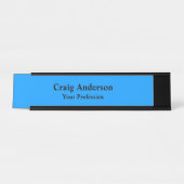 Professioneel Gewoon Modern Elegant Helder Blauw C Bureau Naambordje (Voorkant)