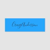 Professioneel Gewoon Modern Elegant Helder Blauw C Naamplaatje (Voorkant)