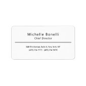 Professioneel Gewoon Modern Minimalistisch Wit Etiket (Voorkant)