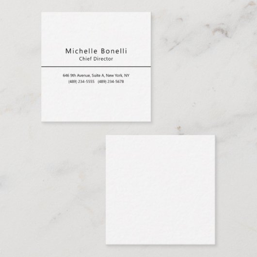 Professioneel Gewoon Modern Minimalistisch Wit Informatiekaartje (Voorkant / Achterkant)