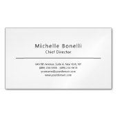 Professioneel Gewoon Modern Minimalistisch Wit Magnetisch Visitekaartje (Voorkant)