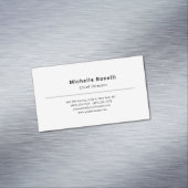 Professioneel Gewoon Modern Minimalistisch Wit Magnetisch Visitekaartje (Voorbeeld)