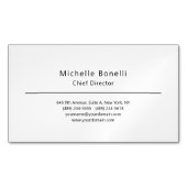 Professioneel Gewoon Modern Minimalistisch Wit Magnetisch Visitekaartje (Voorkant)