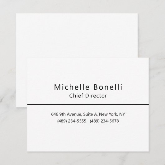 Professioneel Gewoon Modern Minimalistisch Wit RSVP Kaartje (Voorkant / Achterkant)