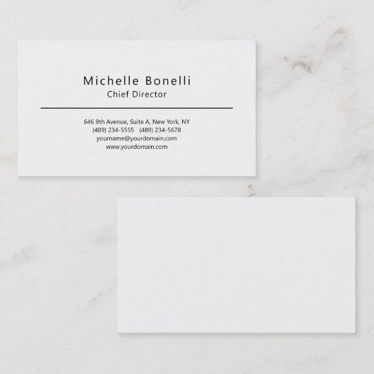 Professioneel Gewoon Modern Minimalistisch Wit Visitekaartje (Voorkant / Achterkant)