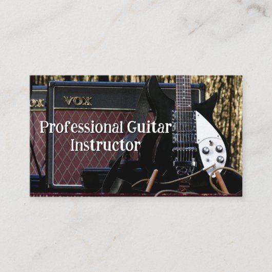 Professioneel Gitaarinstructeur Visitekaartje (Voorkant)