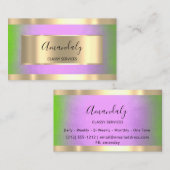 Professioneel Gold-omhuld elegant Paars-groen Visitekaartje (Voorkant / Achterkant)