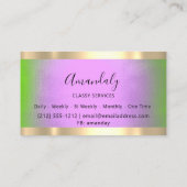 Professioneel Gold-omhuld elegant Paars-groen Visitekaartje (Achterkant)