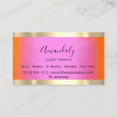 Professioneel Gold-vormig elegant roze Sinaasappel Visitekaartje (Achterkant)