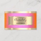 Professioneel Gold-vormig elegant roze Sinaasappel Visitekaartje (Voorkant)