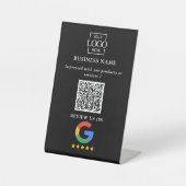 Professioneel Google Reviews QR Code Bedrijfslogo Reclamebord Met Voetstuk (Voorkant)