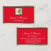 Professioneel Goud Bruin Rood VIP Ingesteld Monogr Visitekaartje (Voorkant / Achterkant)