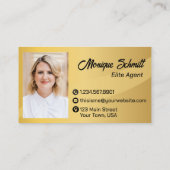 Professioneel Goud en Zwart Foto QR Code Modern Visitekaartje (Achterkant)