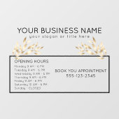 Professioneel goud laat afspraak openingstijden raamsticker (Vel)