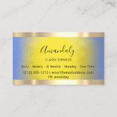 Professioneel goud met elegant geel blauw visitekaartje (Achterkant)