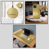 Professioneel goud metallisch monogram bureaumat