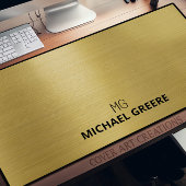 Professioneel goud metallisch monogram bureaumat