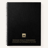 Professioneel Goud Monogram Initiaal Embleem Notitieboek (Voorkant)