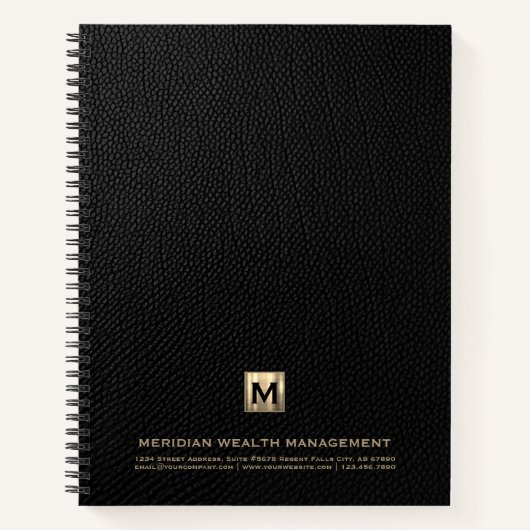 Professioneel Goud Monogram Initiaal Embleem Notitieboek (Voorkant)
