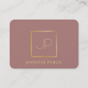 Professioneel Goud Monogram Moderne Sjabloon Luxe Visitekaartje