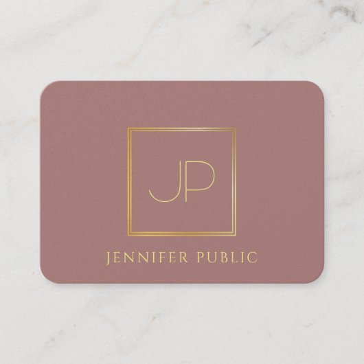 Professioneel Goud Monogram Moderne Sjabloon Luxe Visitekaartje (Voorkant)