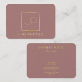 Professioneel Goud Monogram Moderne Sjabloon Luxe Visitekaartje (Voorkant / Achterkant)