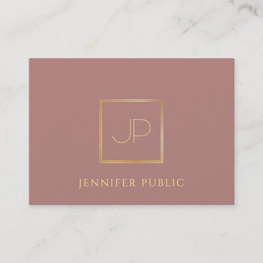 Professioneel Goud Monogram Moderne Sjabloon Luxe Visitekaartje (Voorkant)