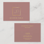 Professioneel Goud Monogram Moderne Sjabloon Luxe Visitekaartje (Voorkant / Achterkant)