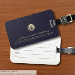 Professioneel Goud Seal Logo Bagagelabel<br><div class="desc">Verhoog uw reiservaring met ons Professional Gold Seal Logo Bagagelabel. Dit verfijnde ontwerp combineert een rijke blauwleren print en een gouden afdichting logo die kan worden gebruikt zoals het is of aangepast met de logo van uw merk, zodat u in stijl kunt reizen terwijl u ervoor zorgt dat uw bagage...</div>