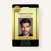 Professioneel Goud Zwart Foto-ID Badge (Voorkant)