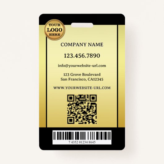 Professioneel Goud Zwart Foto-ID Badge (Achterkant)