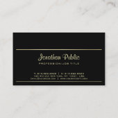 Professioneel Goud Zwart Ontwerp Elegant Creatief Visitekaartje (Achterkant)