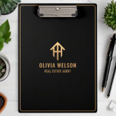 Professioneel Goud & Zwart Vastgoed Realtor Chique Klembord