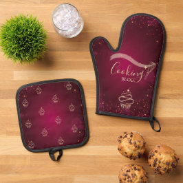 Professioneel, gouden garde, cupcake, koken Bourgo Ovenwant & Pannenlap Set