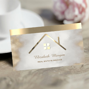 Professioneel gouden huisdak streep visitekaartje
