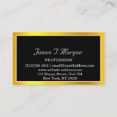 Professioneel Gouden Lijst Logo Zwart Monogram Visitekaartje (Achterkant)