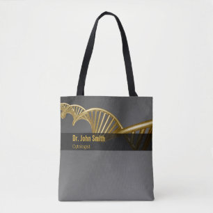 Professioneel gouden luxe DNA-streng medisch Tote Bag