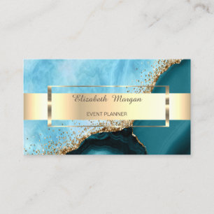 Professioneel Gouden Streep Turquoise Marmer Visitekaartje