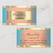 Professioneel, goudvormig, elegant Roos blauw ombr Visitekaartje (Voorkant / Achterkant)