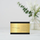Professioneel goudzwart, modern en elegant design visitekaartje (Staand voorkant)