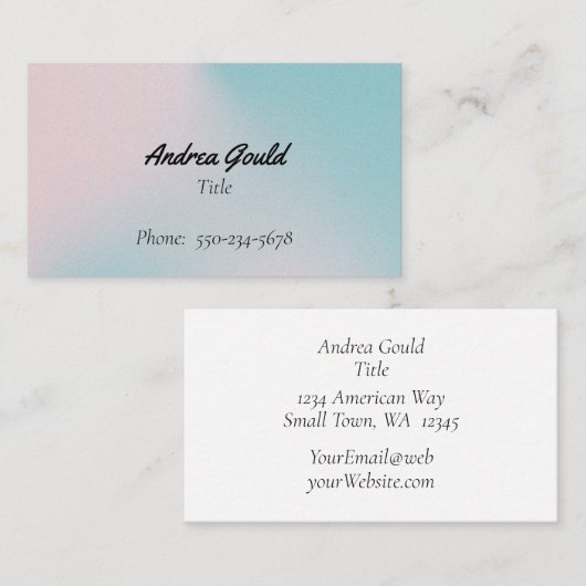 Professioneel Gradiënt Roze en Blauw Visitekaartje (Voorkant / Achterkant)