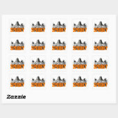 👻 Professioneel Griezelige Grappige Halloween Cit Vierkante Sticker (Vel)