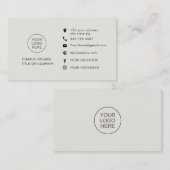 Professioneel grijs | Aangepaste pictogrammen Soci Visitekaartje (Voorkant / Achterkant)