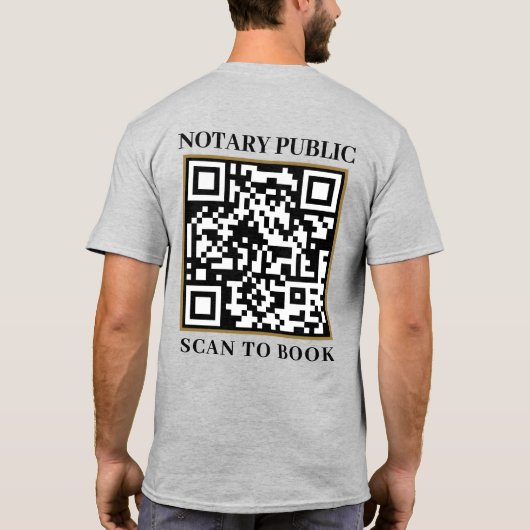 Professioneel Grijs Bedrijf QR Code Notaris Bedrij T-shirt (Achterkant)