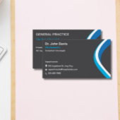 Professioneel Grijs en Blauw Modern Minimalist Visitekaartje