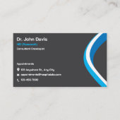 Professioneel Grijs en Blauw Modern Minimalist Visitekaartje (Voorkant)