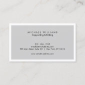 Professioneel grijs en wit Visitekaartje (Achterkant)