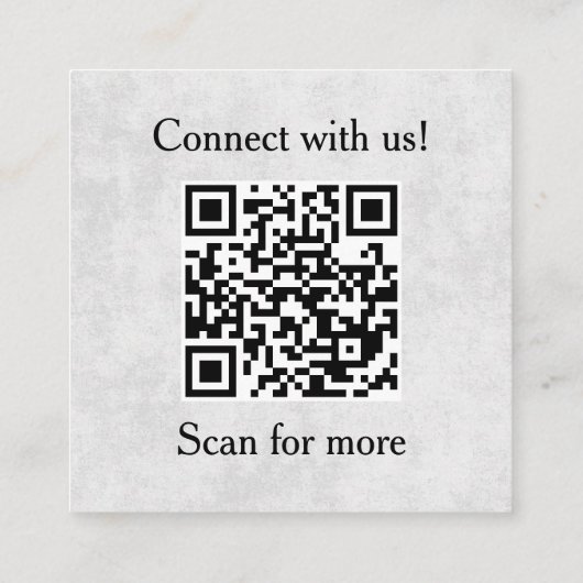 Professioneel Grijs Executieve Logo QR Code Vierkante Visitekaartje (Achterkant)