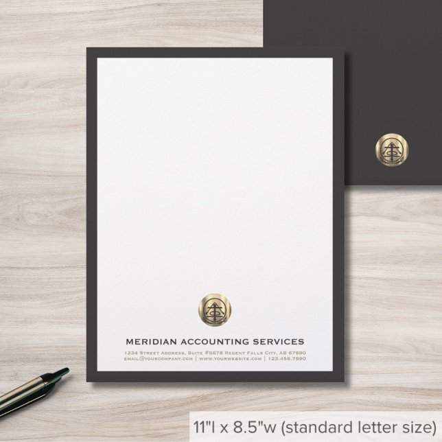 Professioneel Grijs Goud Letterhead Briefhoofd (Creator heeft geüpload)
