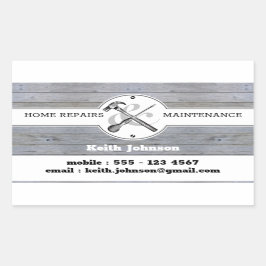 Professioneel grijs hout — Handyman Construction Rechthoekige Sticker